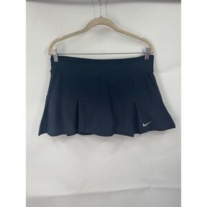 Nike Dri Fit Athletic Tennis Skort Women M Navy Blue Mini Pickleball Preppy